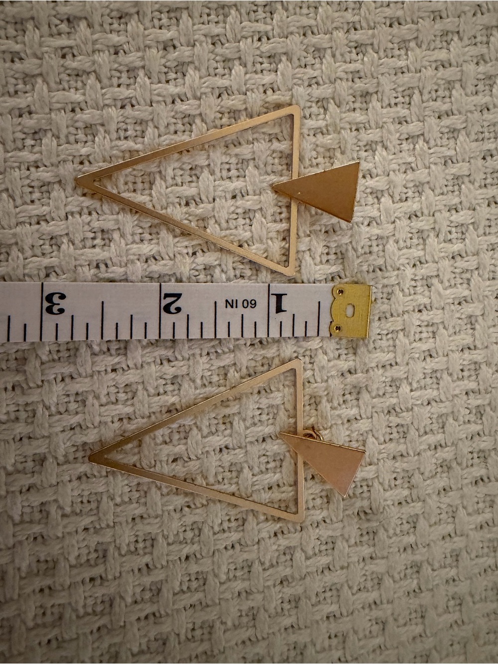 Boutique Geometric Triangle Gold Drop Earrings EUC
